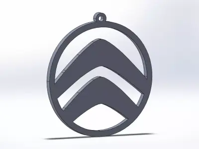 citroen keychain logo oriktown vector 3D print model