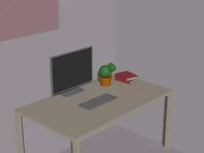 Pack of 4 types of cactus and pots Free low-poly 3D model