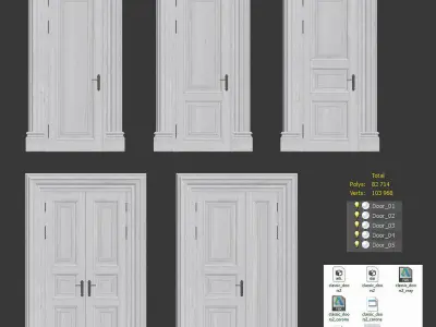 Classic doors set 3D model