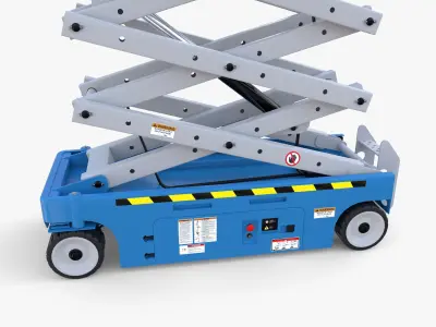 Electric Scissor Lift v1 Low-poly 3D model
