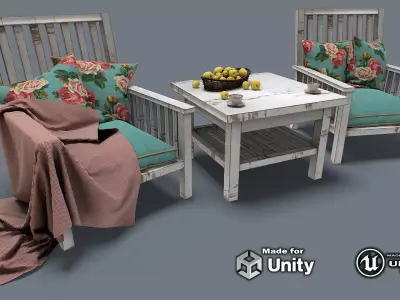 Furniture group Provence 3d model Low-poly 3D model