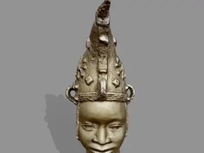 Queen Iden Head - Bronze Cast Low-poly 3D model