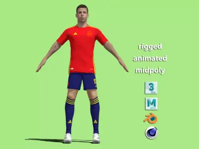 T-Pose Rigged Dani Olmo Spain Euro 2024 3D model