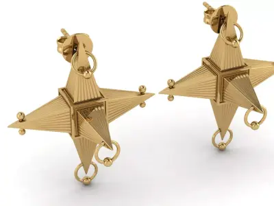 Rock Earring 3D print model