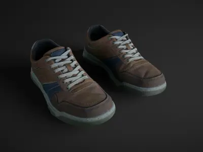 Pair of Sneakers Low-poly 3D model