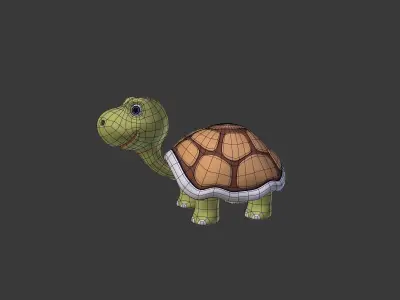 Cartoon Turtle Low-poly 3D model