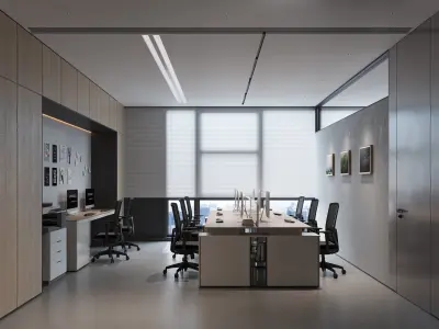 Comprehensive Office Interior Design 3D model