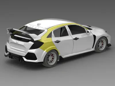 CIVIC TYPE R FK8 Rear Quarters Exterior Model - 3D Laser-Scanned 3D model