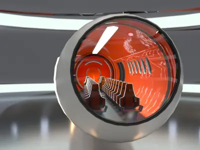Futuristic Hyperloop Transportation Capsule Free 3D model