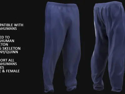 Sport Pants 118 - All MH Bodies - UE5 Skeletons - Rigged Low-poly 3D model