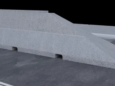 Street Element Barrier Concrete End Low-poly 3D model