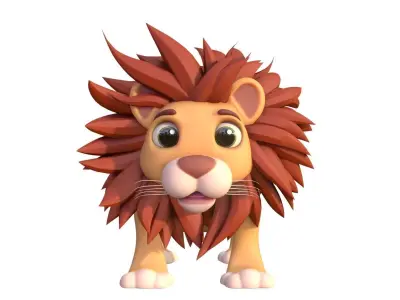Stylized Toon Lion rigged 3D model