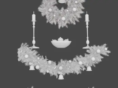 Christmas fireplace v2 3D model