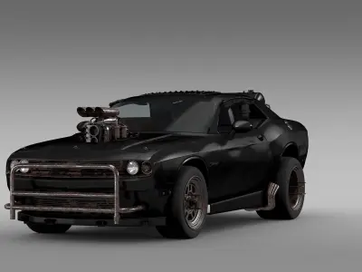 Mad Max Fight Interceptor Dodge Challenger 2015 3D model