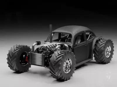 Custom Off-Road Monster Buggy 3D Model Vehicle  3D model