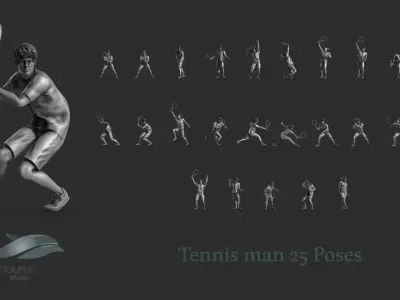 Tennis man 25 figure 3D print model
