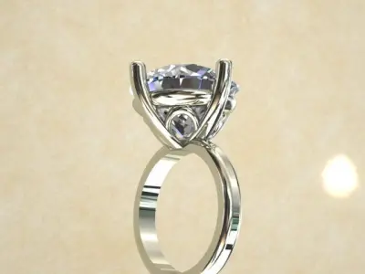 Ring with stone 3D print model