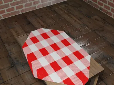 TABLE WITH TABLECLOTH Free low-poly 3D model