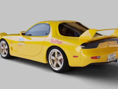 Mazda RX7 FD Keisuke Style Low-poly 3D model