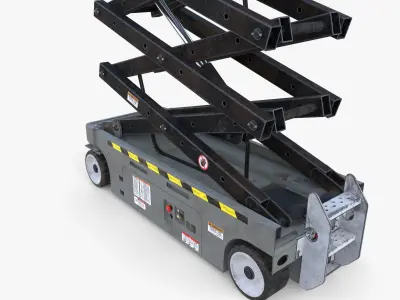 Animated Electric Scissor Lift v3 Low-poly 3D model