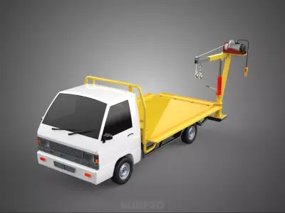 3 WAY WIDE DECK CRANE HOIST REMOTE ELECTRIC WINCH TRUCK PICKUP 3D model