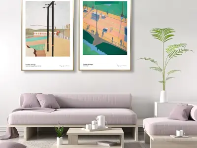 Mid-Century Modern Exhibition Poster 3D model