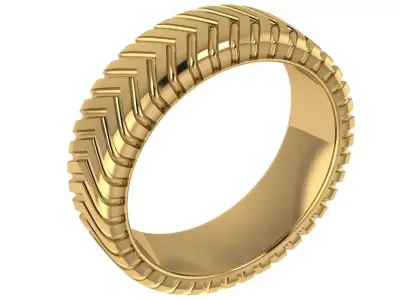 tire pattern style wedding band  3D print model