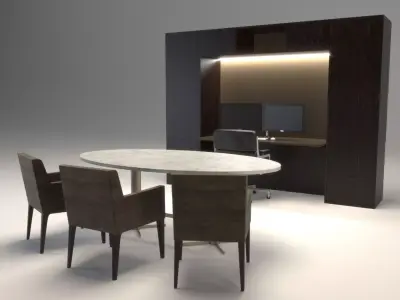 Private office Furniture Free 3D model