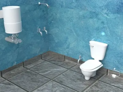 Bedroom Bathroom - cheap - contents in description Low-poly 3D model