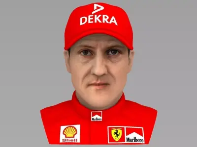 Michael Schumacher bust ready for full color 3D printing 3D print model