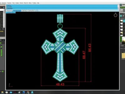 Luxury Diamond Cross Pendant Jewelry 3D Model 3357 3D print model