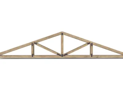 Wooden Roof Truss 04 Low-poly 3D model