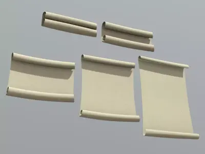 Paper Scroll Low-poly 3D model
