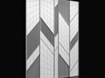 Wooden panels with planks 3D model