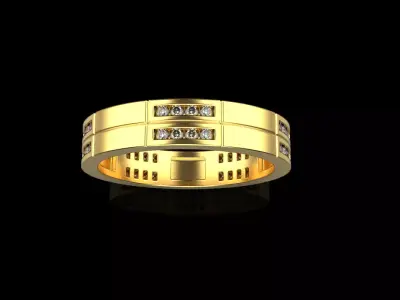 Channel set wedding ring model 843 3D print model
