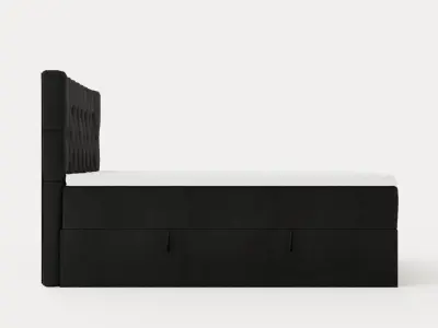 Boxy Box Bed 140x200 Cm Svart Low-poly 3D model