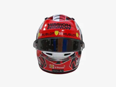 Leclerc helmet 2020 Low-poly 3D model