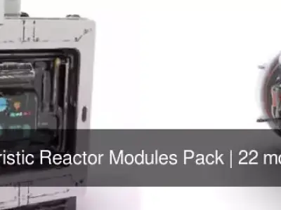 Futuristic Reactor Modules Pack 3D Model Collection