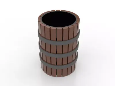 Basurero de Madera Free 3D model