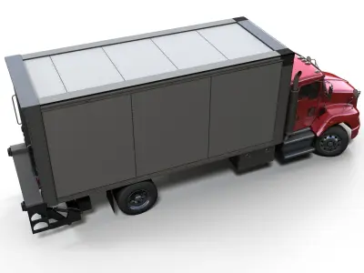 Kenworth t370 box truck Low-poly 3D model