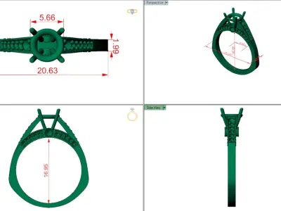 Wedding engagement women ring 3d model printable 3D print model