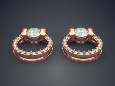 Luxury Earrings Covered In Diamonds CAD 5144 3D print model
