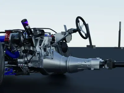 Nissan 240sx Tuned Suspension Rigged 3D model