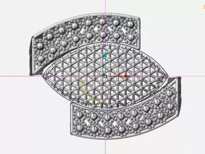 641 Beaded Ovel Lattice Ring 4gm 3D print model