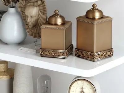 Decorative set eiffel tower shelf 3D model