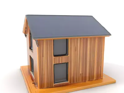Modern Wooden House model pack Low-poly 3D model
