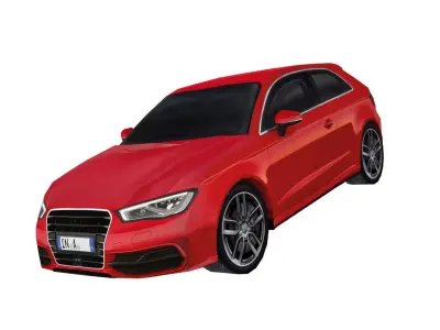 German sports hatchback  Low-poly 3D model