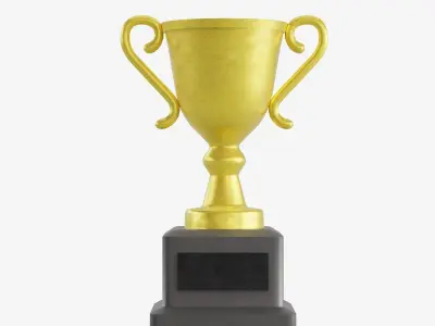 Gold Trophy  Low-poly 3D model