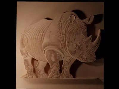 Rhino CNC 3d Print High Relief Sand Casting 3D print model