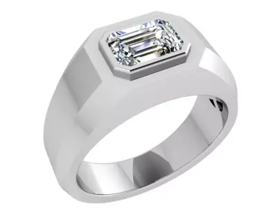 Emerald Diamond Ring 3755 3D print model